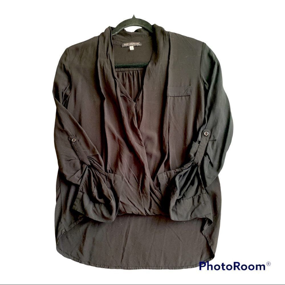 Be Cool Surplice Long Sleeves Wrap Top Size Medium
